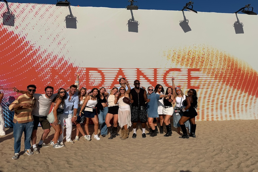 Group photo at beach